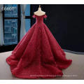 Jancember RSM66601 Red Off Shoulder Formal Applique Luxury Evening Dress Gown